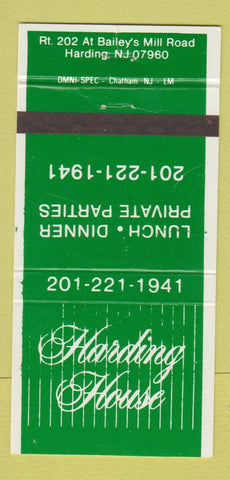 Matchbook Cover - Harding House Harding NJ 30 Strike