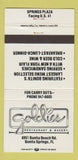 Matchbook Cover - Goldies Restaurant Bakery Bonita Springs FL 30 Strike