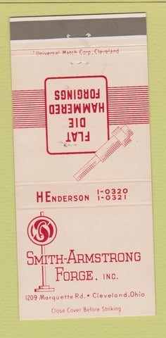 Matchbook Cover - Smith Armstrong Forge Cleveland OH 30 Strike