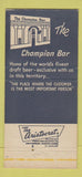 Matchbook Cover - Champion Bar  WEAR 30 Strike