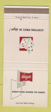 Matchbook Cover - Hager Hinges St Louis MO 30 Strike