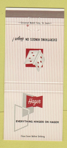 Matchbook Cover - Hager Hinges St Louis MO 30 Strike