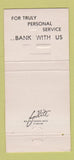 Matchbook Cover - State Bank of Fraser MI 30 Strike