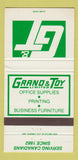 Matchbook Cover - Grand & Toy Office Supply Printing Canada 30 Strike