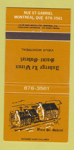 Matchbook Cover - Auberge Le Vieux Saint Gabriel Montreal QC 30 Strike