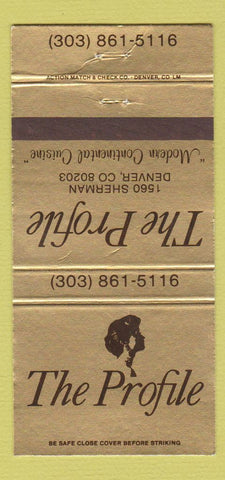 Matchbook Cover - The Profile Denver Colorado 30 Strike