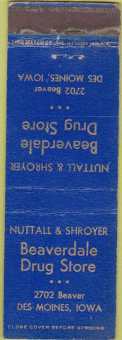 Matchbook Cover - Beaverdale Drug Store Des Moines IA