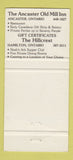Matchbook Cover - Hillcrest Restaurant Ancaster ON 30 Strike