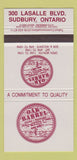 Matchbook Cover - Oak Barrel Restaurant Sudbury ON 30 Strike