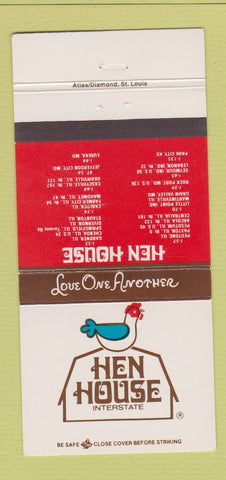 Matchbook Cover - Hen House CHAIN IL MO 30 Strike