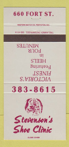 Matchbook Cover - Stevenson's Shoe Clinic Victoria BC 30 Strike