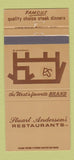 Matchbook Cover - Staurt Anderson's Restaurants CHAIN 30 Strike