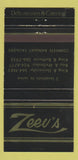 Matchbook Cover - Zeev's Restaurant Deli Toronto? 30 Strike