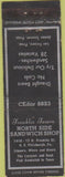 Matchbook Cover - North Side Sandwich Shop Pittsburgh PA