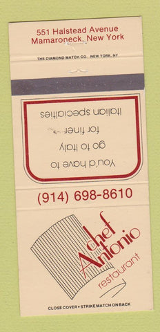 Matchbook Cover - Chef Antonio Restaurant Mamaroneck NY 30 Strike