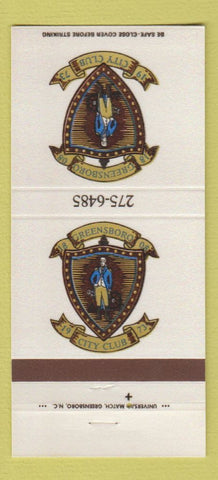 Matchbook Cover - Greensboro City Club NC 1973 30 Strike