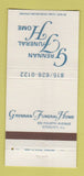 Matchbook Cover - Grennan Funeral Home Sterling IL 30 Strike