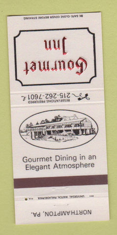 Matchbook Cover - Gourmet Inn Northampton PA 30 Strike