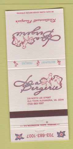 Matchbook Cover - Las Bergerie Old Town Alexandria VA 30 Strike