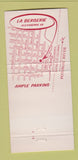 Matchbook Cover - Las Bergerie Old Town Alexandria VA 30 Strike