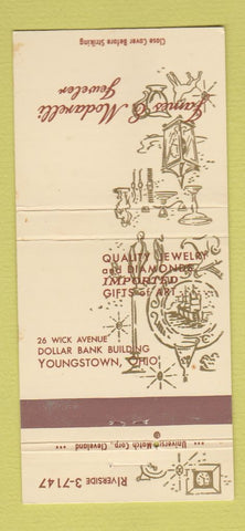 Matchbook Cover - James Modarelli Jewelry Youngstown OH 30 Strike