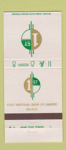Matchbook Cover - 1st National Bank Lander WY 30 Strike