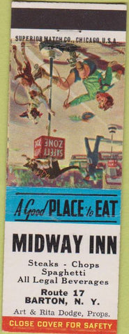 Matchbook Cover - Midway Inn Barton NY