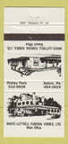 Matchbook Cover - White Lutrell Funeral Homes Aston Ridley Park PA 30 Strike