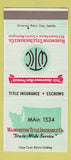 Matchbook Cover - Washington Title Insurance Seattle WA 30 Strike