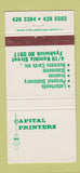 Matchbook Cover - Capital Printers Fyshwick 30 Strike