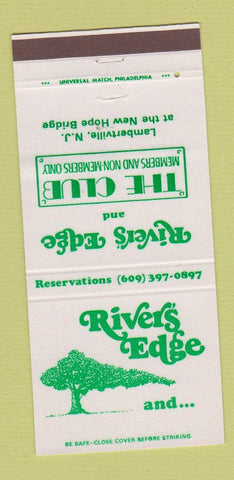 Matchbook Cover - Rivers Edge Lambertville NJ 30 Strike