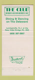 Matchbook Cover - Rivers Edge Lambertville NJ 30 Strike