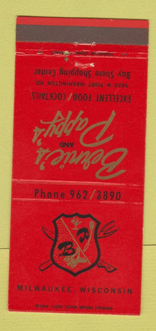 Matchbook Cover - Bernie's and Pappy's Restaurant Milwaukee WI 30 Strike