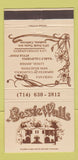 Matchbook Cover - Bessie Wells Restaurant Anaheim CA 30 Strike