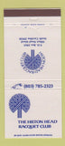 Matchbook Cover - Hilton Head Island Racquet Club South SC 30 Strike