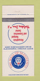 Matchbook Cover - Hall of Presidents Holiday Inn Alexandria VA WEAR 30 Strike
