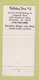 Matchbook Cover - Hall of Presidents Holiday Inn Alexandria VA WEAR 30 Strike
