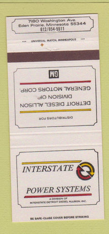 Matchbook Cover - GM Detroit Diesel Allison Eden Prairie MN 30 Strike