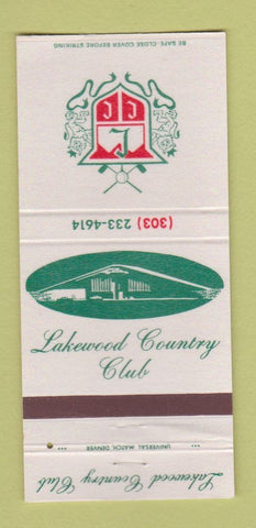 Matchbook Cover - Lakewood Country Club Colorado 30 Strike