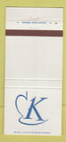 Matchbook Cover - John Kennedy Funeral Home Lockport NY 30 Strike