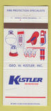 Matchbook Cover - Kistler Fire Protection Allentown PA 30 Strike