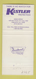 Matchbook Cover - Kistler Fire Protection Allentown PA 30 Strike