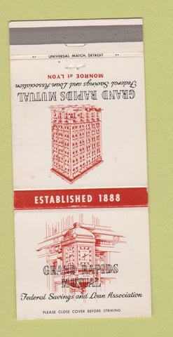 Matchbook Cover - Grand Rapids Mutual Savings MI 30 Strike