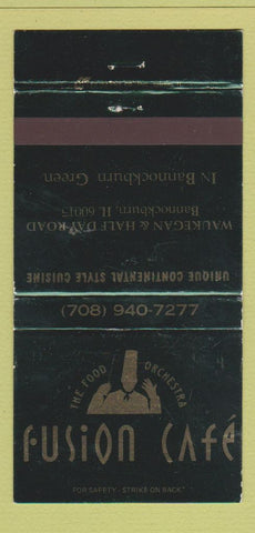Matchbook Cover - Fusion Cafe Bannockburn IL WEAR 30 Strike