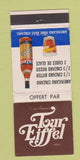 Matchbook Cover - Tour Eiffel Liquor Cinzano France WEAR