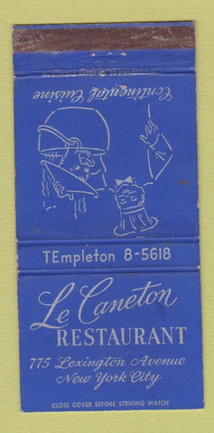 Matchbook Cover - Le Caneton Restaurant New York City WEAR 30 Strike