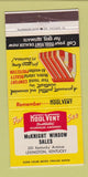 Matchbook Cover - Kool Vent Awnings Lexington KY 30 Strike