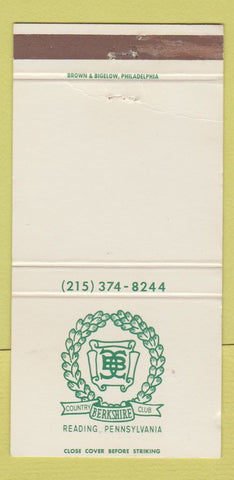 Matchbook Cover - Berkshire Country Club Reading PA 30 Strike