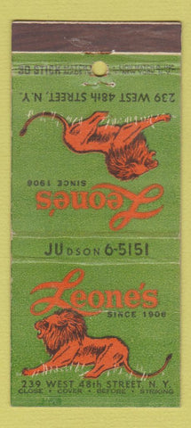 Matchbook Cover - Leone's New York City 30 Stick