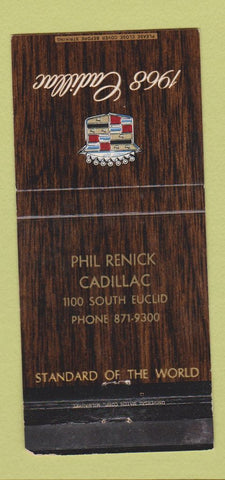 Matchbook Cover - 1968 Cadillac Phil Renick Cleveland OH 30 Strike